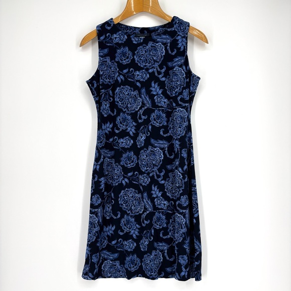 Tommy Hilfiger NWT Navy and Blue Floral Paisley Sleeveless A-Line Dress, 4 - Picture 12 of 16